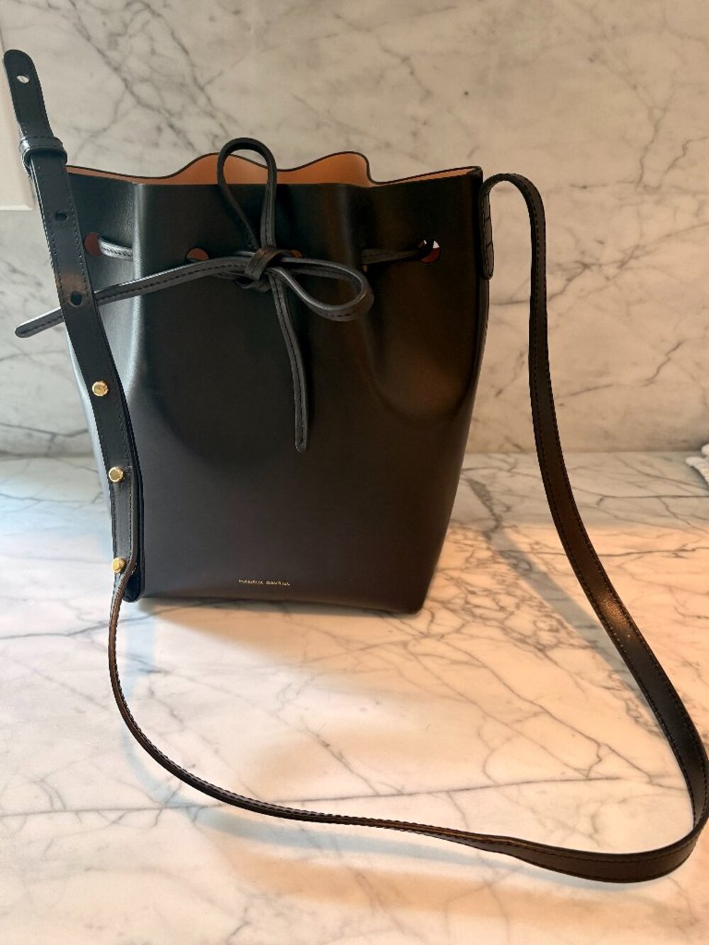 Mansur Gavriel Bucket Drawstring Bag - Black/Ballerina